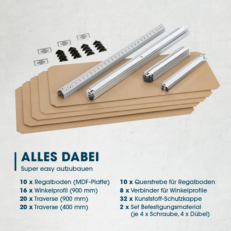 Schwerlastregal & Werkbank mit GS - Bis zu 175 kg Tragkraft je Regalboden - 180 x 90 x 40 cm - 2er-Set