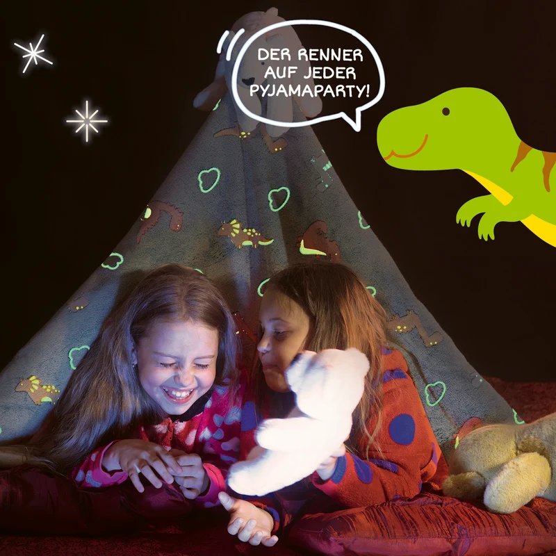 Verwandlungskissen Glow in the dark - Kuschelkissen & Kuscheldecke - Dino