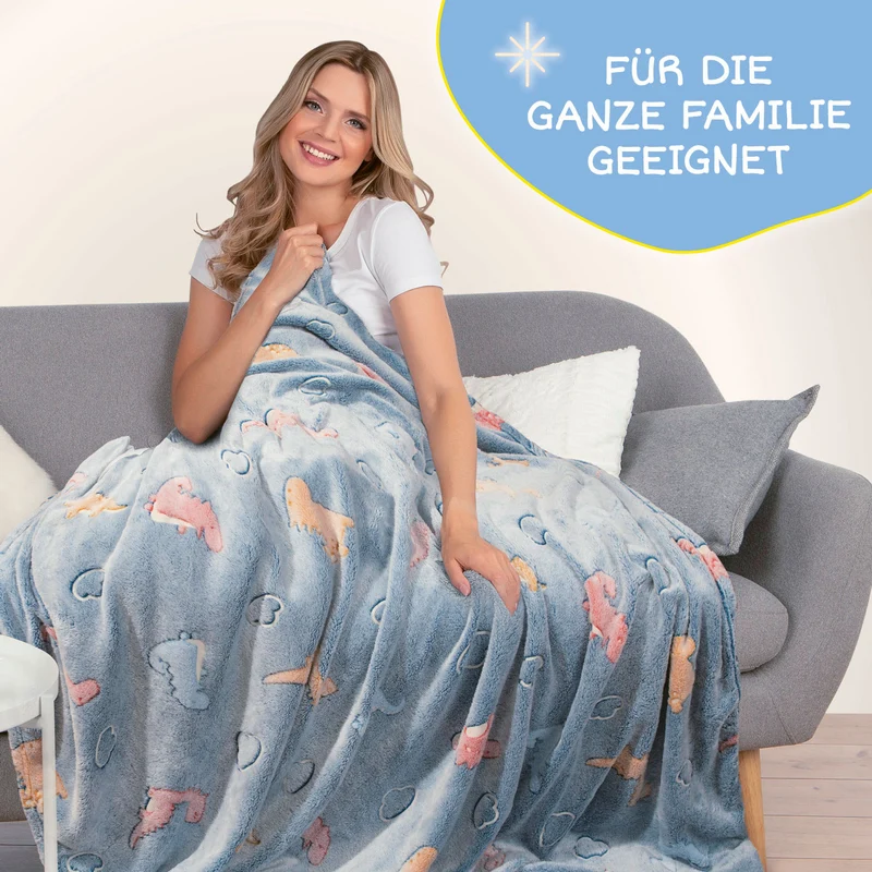 Verwandlungskissen Glow in the dark - Kuschelkissen & Kuscheldecke - Dino