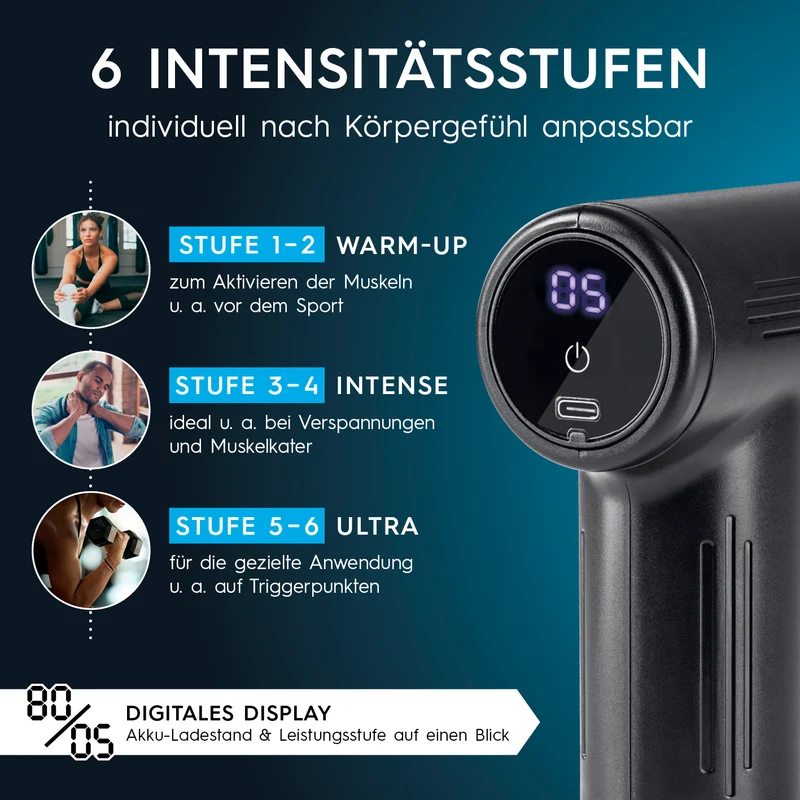 Massagegerät Mini-Gun - schwarz/silber
