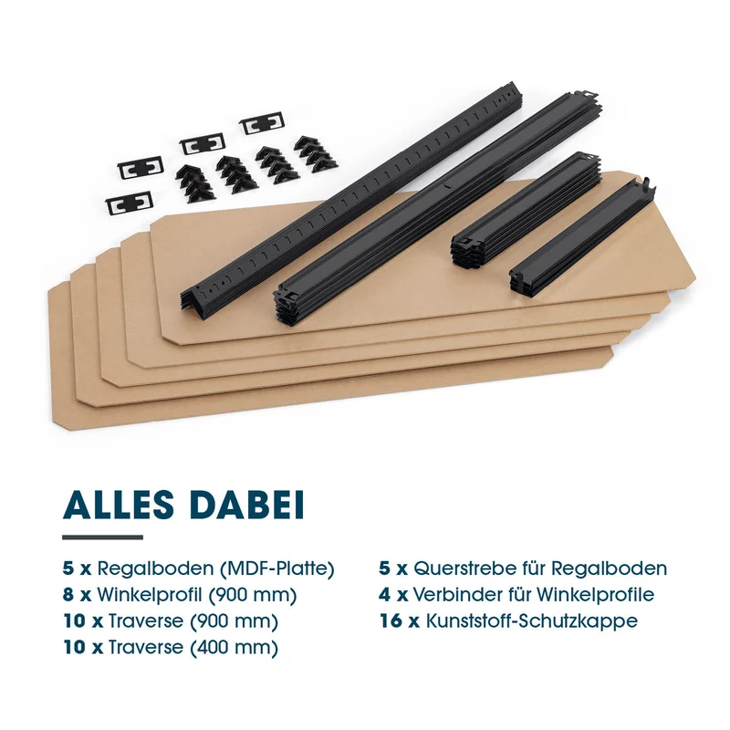 Schwerlastregal & Werkbank - 180 x 90 x 40 cm - 875 kg Traglast, 175 kg pro Ebene