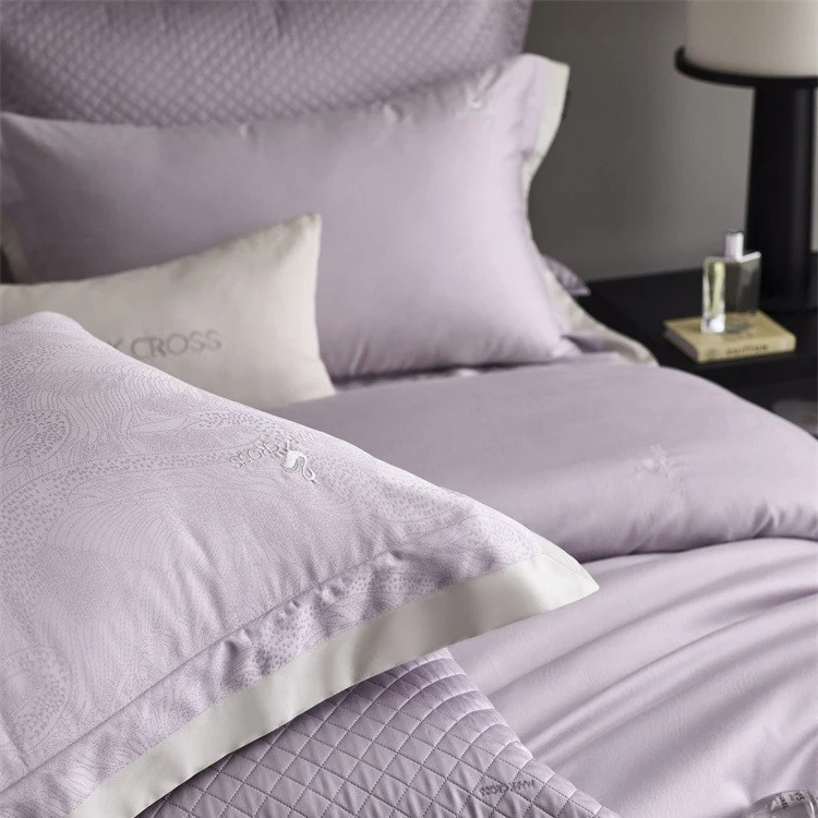 Premium Bettbezug-Set mit dezenter Jacquard-Struktur und Zierband Karnz