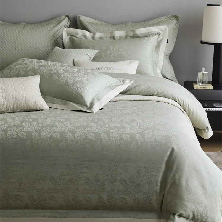 Premium Bettbezug-Set mit dezenter Jacquard-Struktur und Zierband Karnz