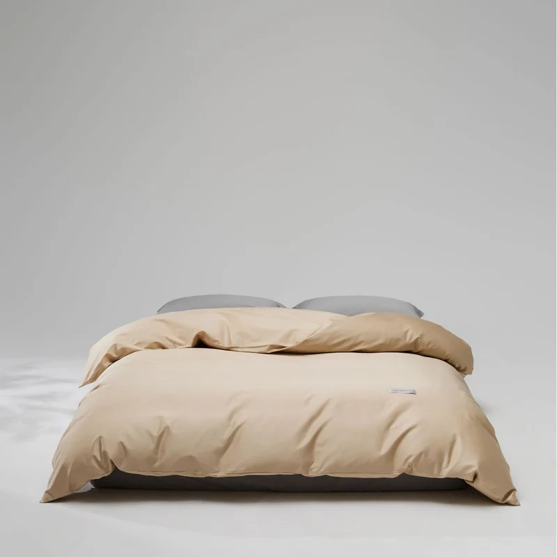 Mako-Baumwoll-Satin Bettwäsche-Set mit verdecktem Reißverschluss und Kissenbezügen Karnz