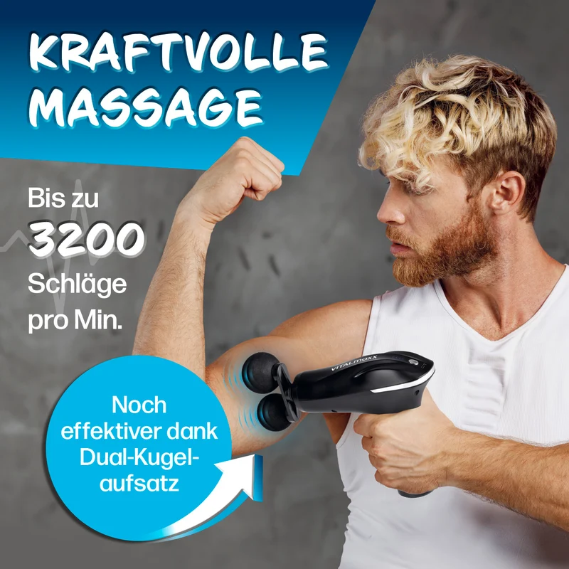 Mini Massage Gun mit 4 Aufsätzen
