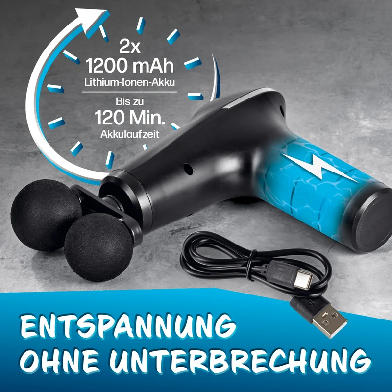 Mini Massage Gun mit 4 Aufsätzen