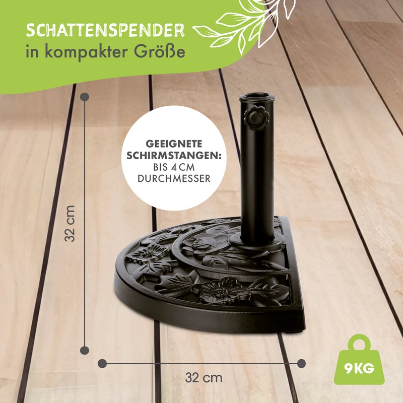Sonnenschirmfuß Guß-Optik - Schwarz