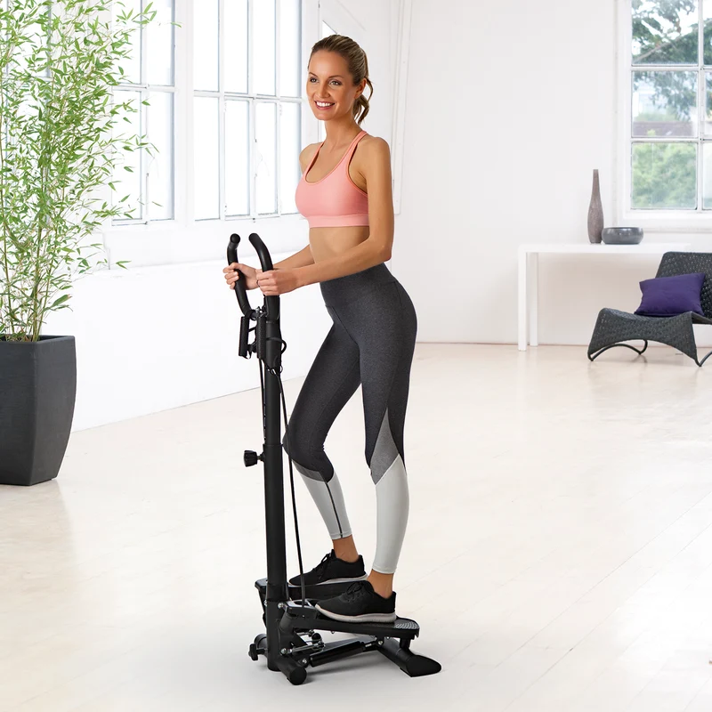 Fitnesstrainer Swing Stepper mit 2 Expanderbändern