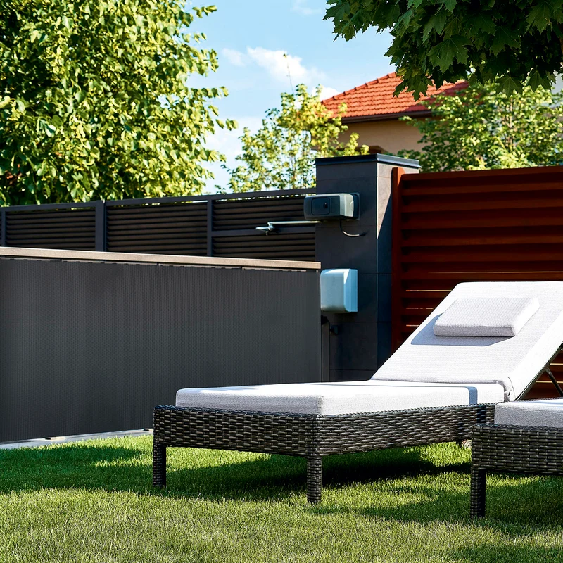 Polyrattan Sicht- und Windschutz in Anthrazit