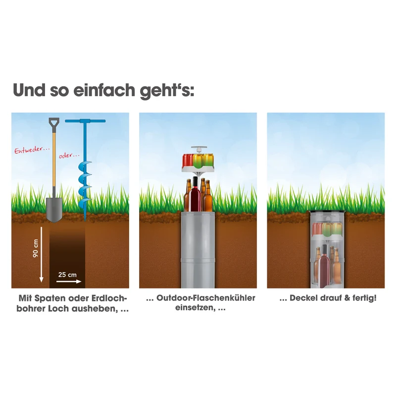 Flaschenkühler Outdoor für bis zu 13 Flaschen - grau