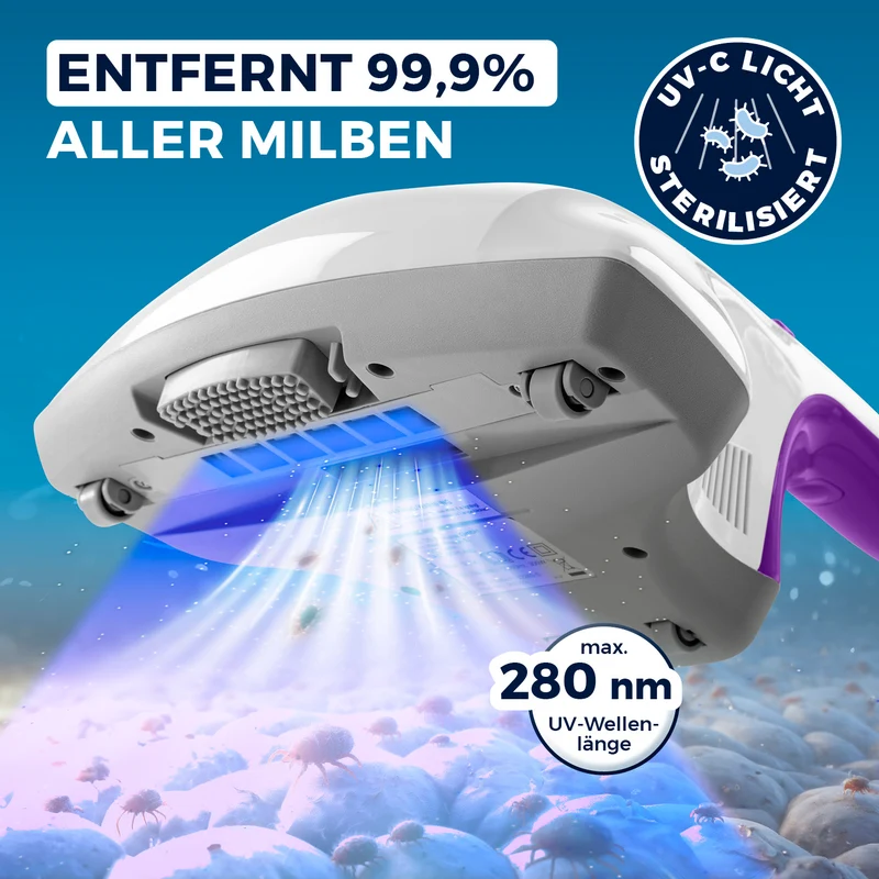 Milbensauger Vibration - Weiß/Lila