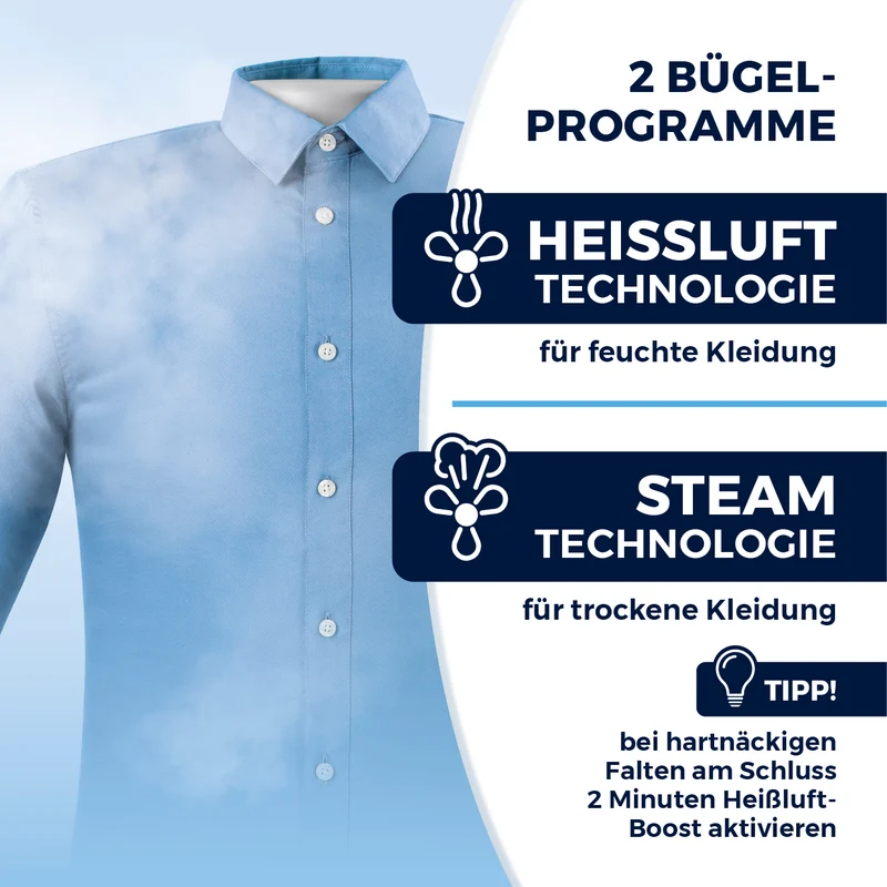 Hemdenbügler PRO STEAM - Schwarz