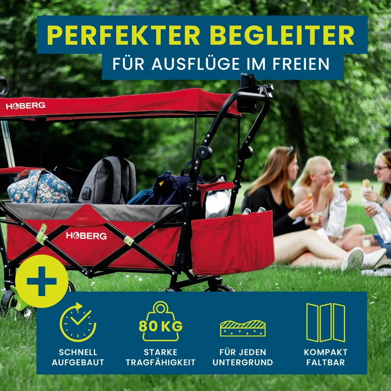 Faltbarer Bollerwagen - Rot