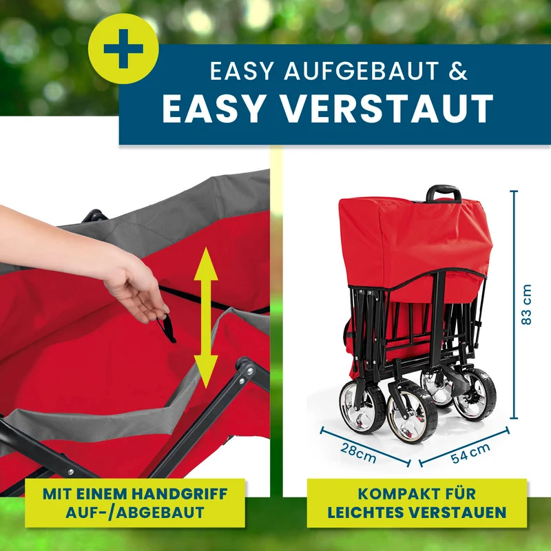 Faltbarer Bollerwagen - Rot