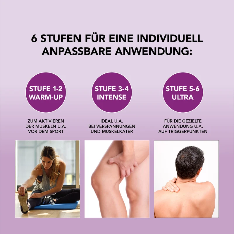 Massage Gun - 4 verschiedene Aufsätze - schwarz