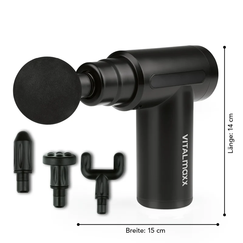 Massage Gun - 4 verschiedene Aufsätze - schwarz