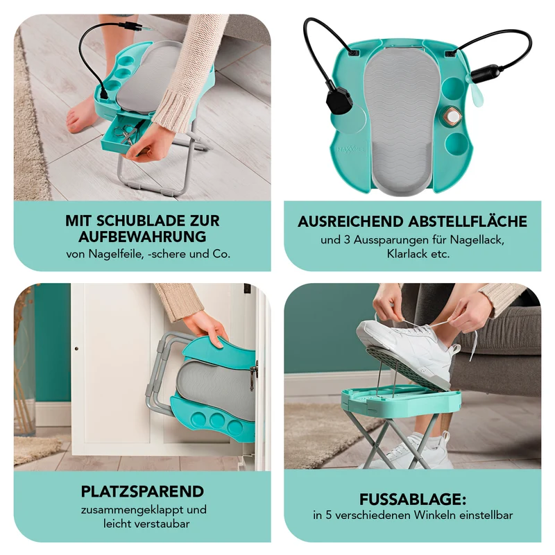 Fußstütze Pediküre Salon Step - mint/weiß