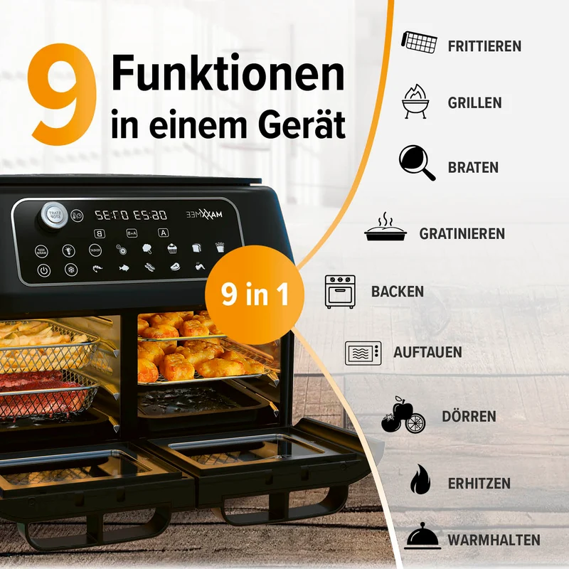 Doppelkammer-Heißluftfritteuse