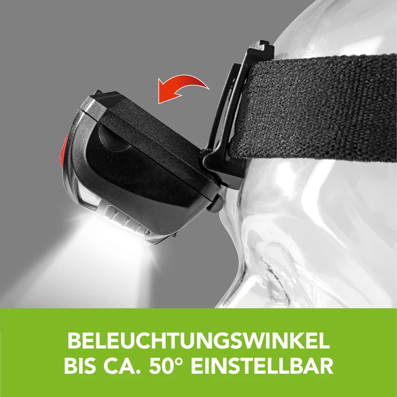 Stirnlampe - schwarz/rot