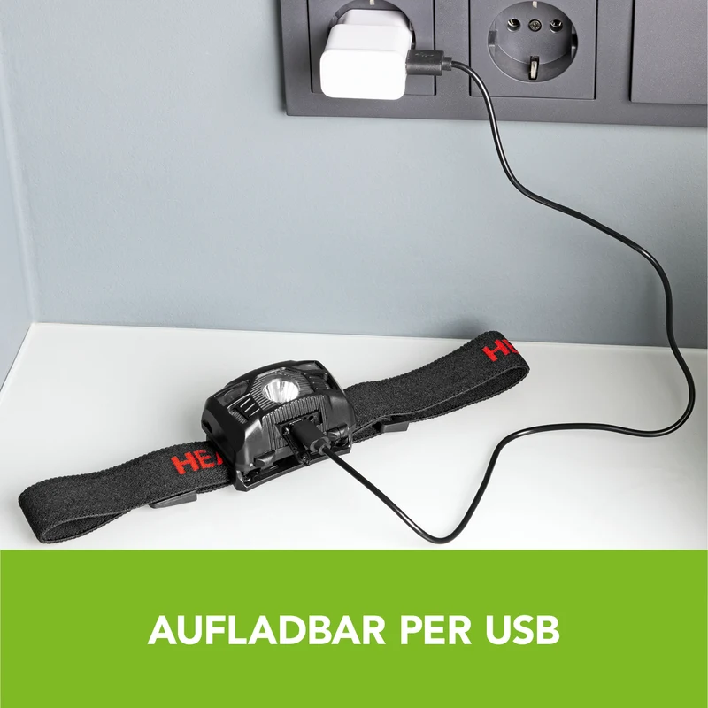 Stirnlampe - schwarz/rot