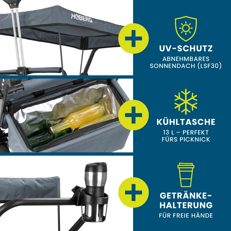 Faltbarer Bollerwagen - Grau