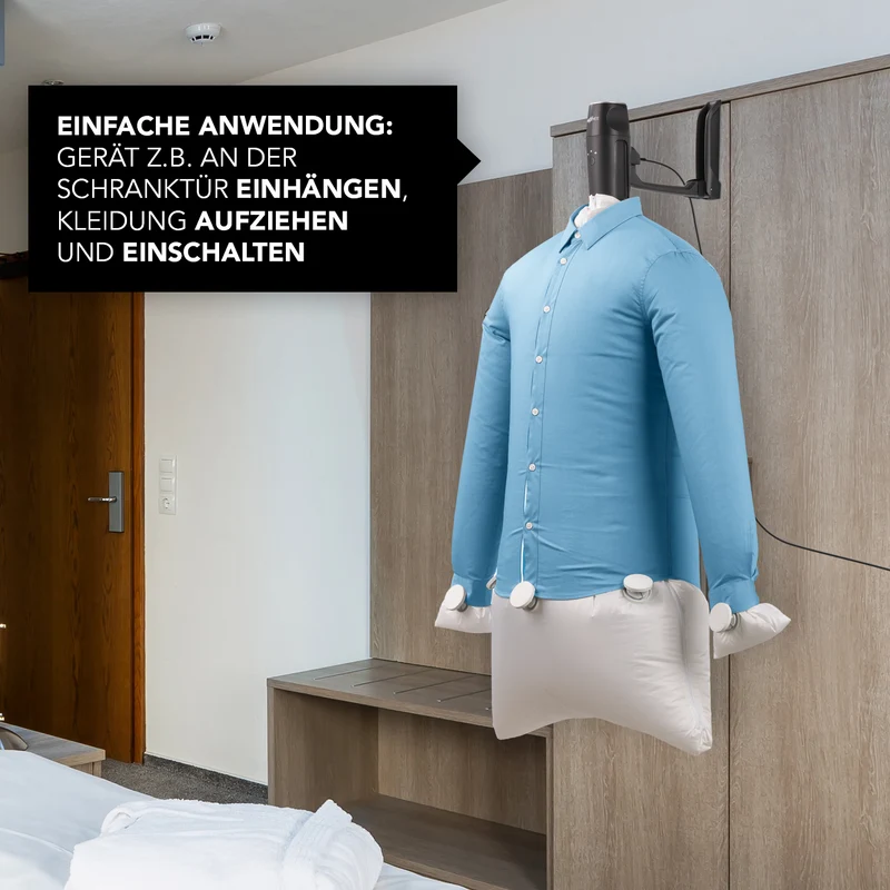 Hemden- & Blusenbügler Kompakt - schwarz/silber