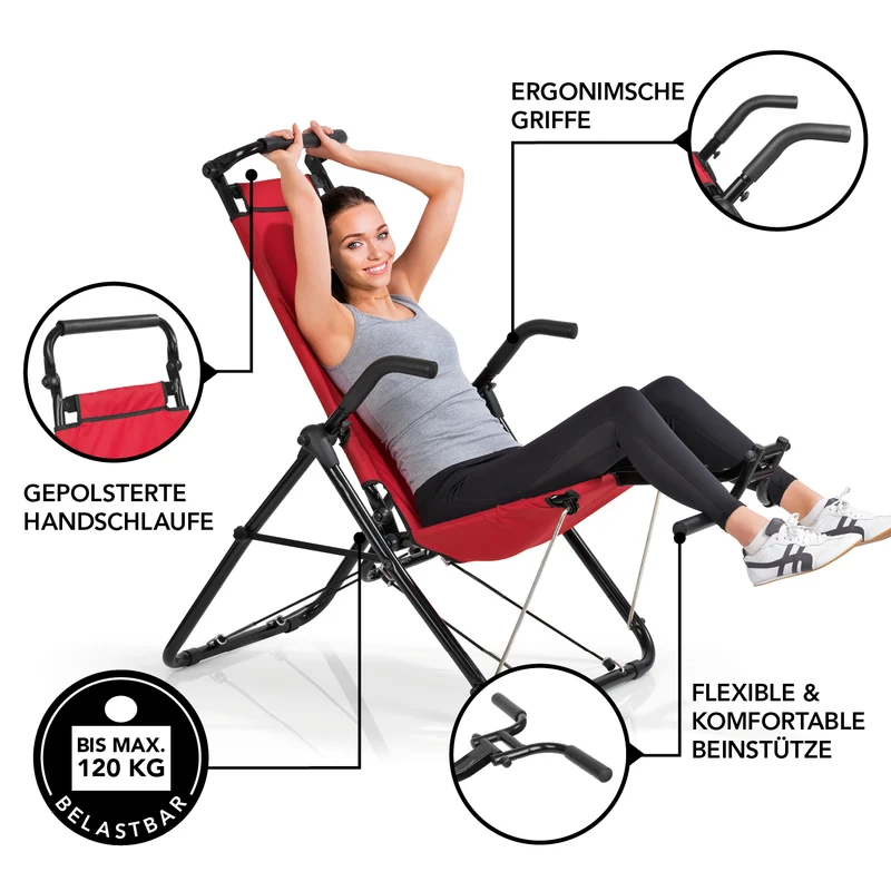 Inversionstrainer Deluxe - Heimtrainer für Rücken, Bauch, Rumpf & Beine