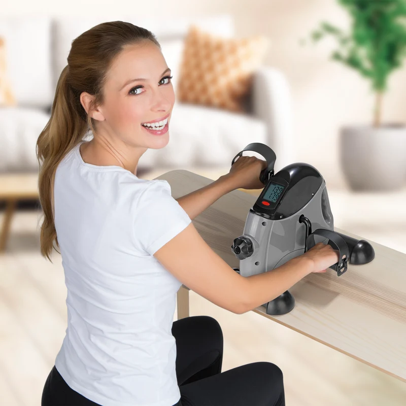 Mini-Trainer mit Metallschwungrad - grau/schwarz