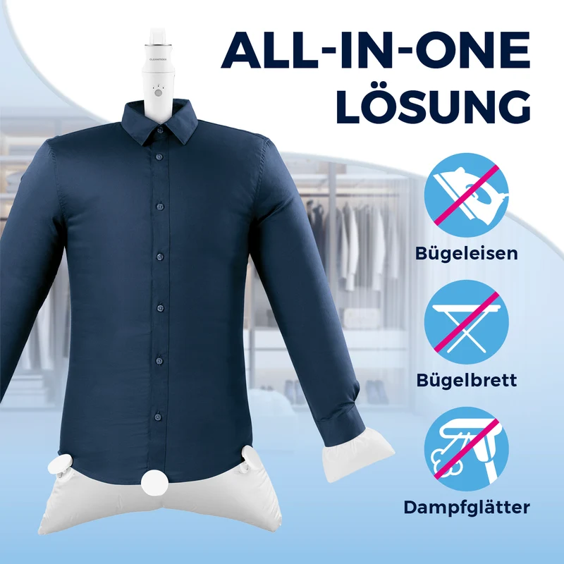 Hemden- & Blusenbügler Kompakt - weiß/silber