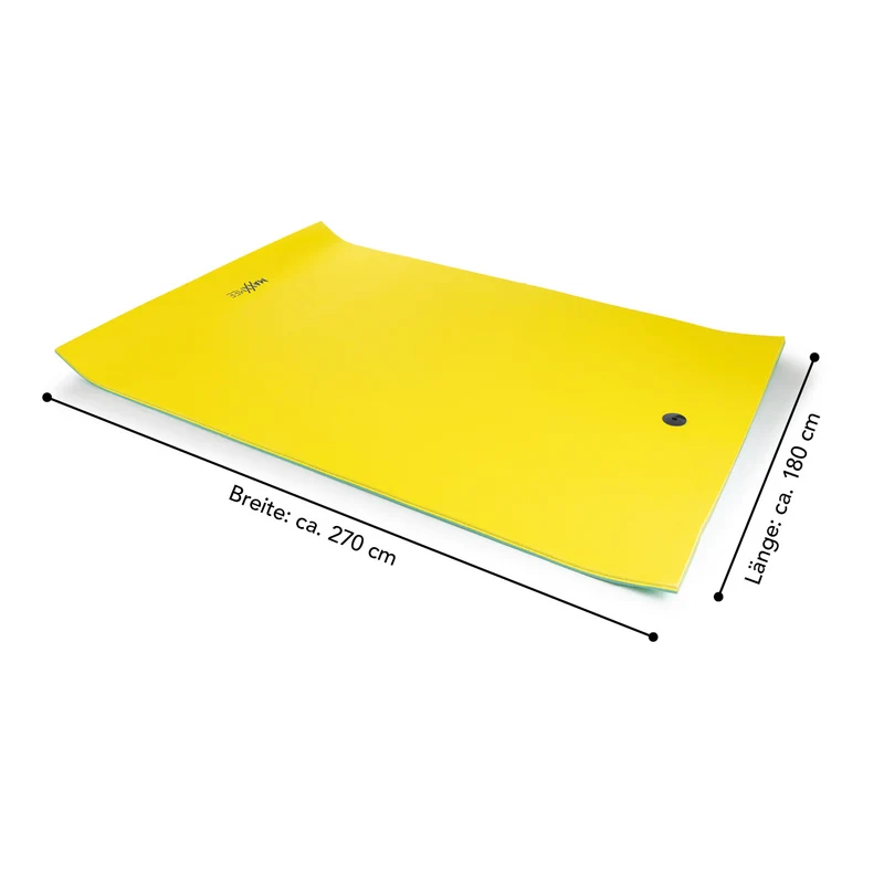 Wassermatte XXL - 270 x 180cm - Belastbar bis 300 kg - gelb/türkis