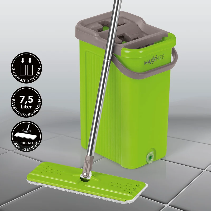 Komfort-Mopp Smart 7,5 l - Eimer mit 2-Kammer-System - limegreen