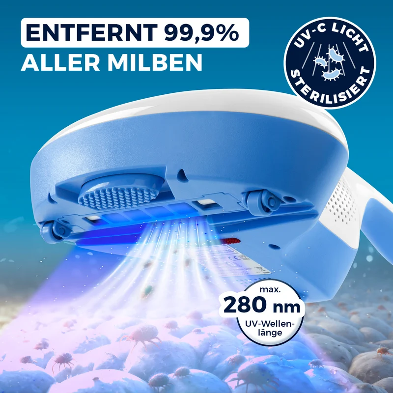 Milbensauger Vibration - blau/weiß