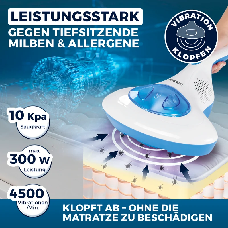 Milbensauger Vibration - blau/weiß