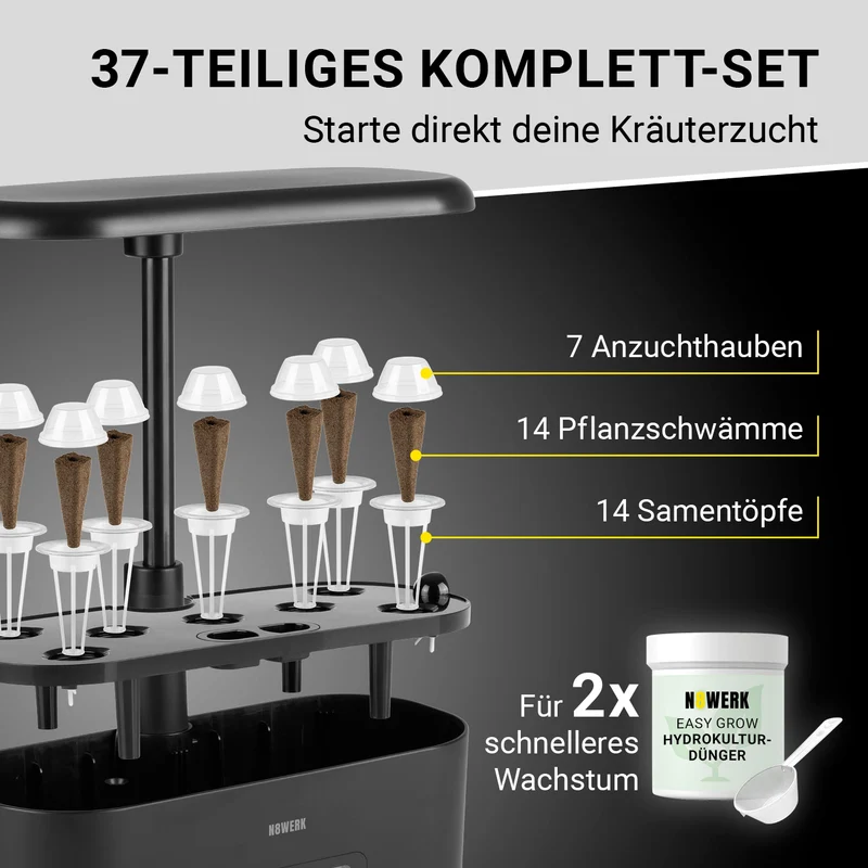Hydroponische Pflanzenanzuchtstation mit Display