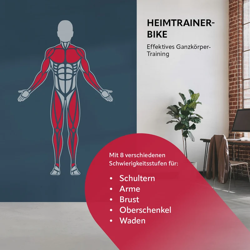 Heimtrainer Fitness Bike mit Expanderbänder
