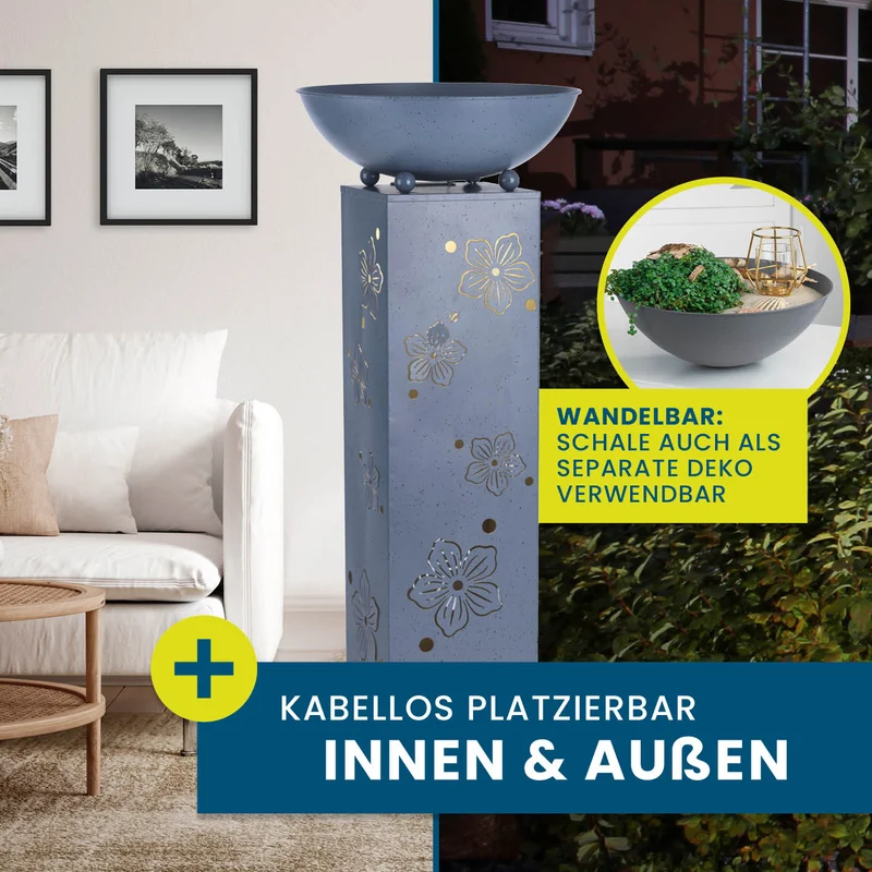 LED Pflanzsäule "Blume" in 3D Beton-Optik