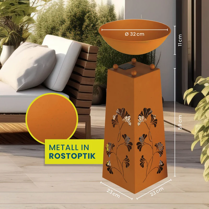 LED Pflanzsäule in Rost-Optik