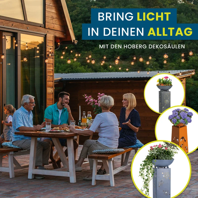 LED Pflanzsäule in Rost-Optik