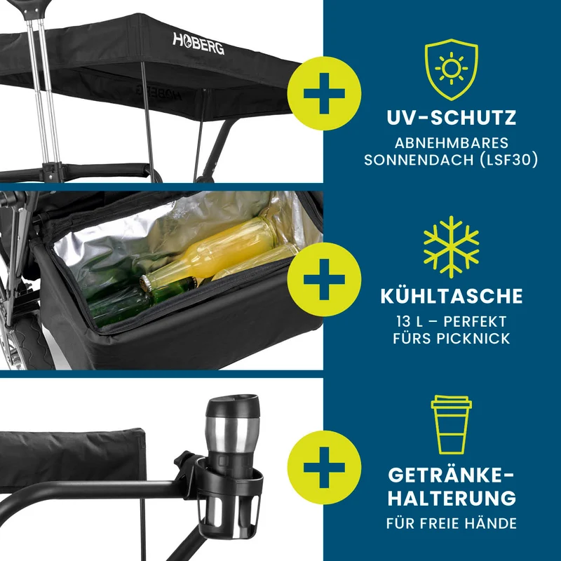 Faltbarer Bollerwagen - Schwarz