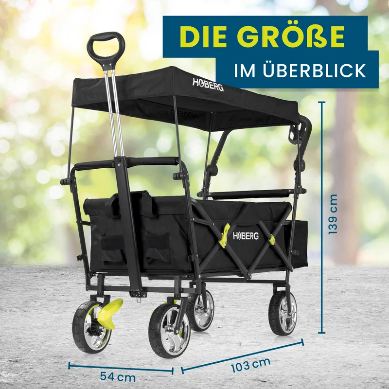 Faltbarer Bollerwagen - Schwarz