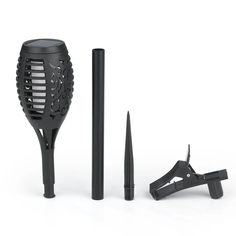Solar-Fackel LED mit Tageslichtsensor - 2er-Set - schwarz