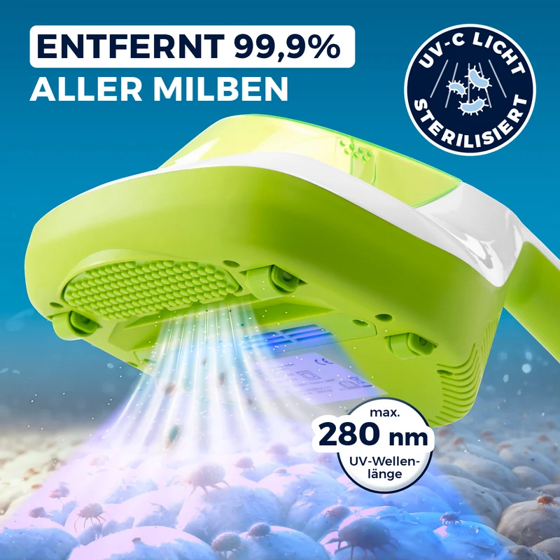 Milbensauger Vibration - EPA-11-Filter - weiß/limegreen