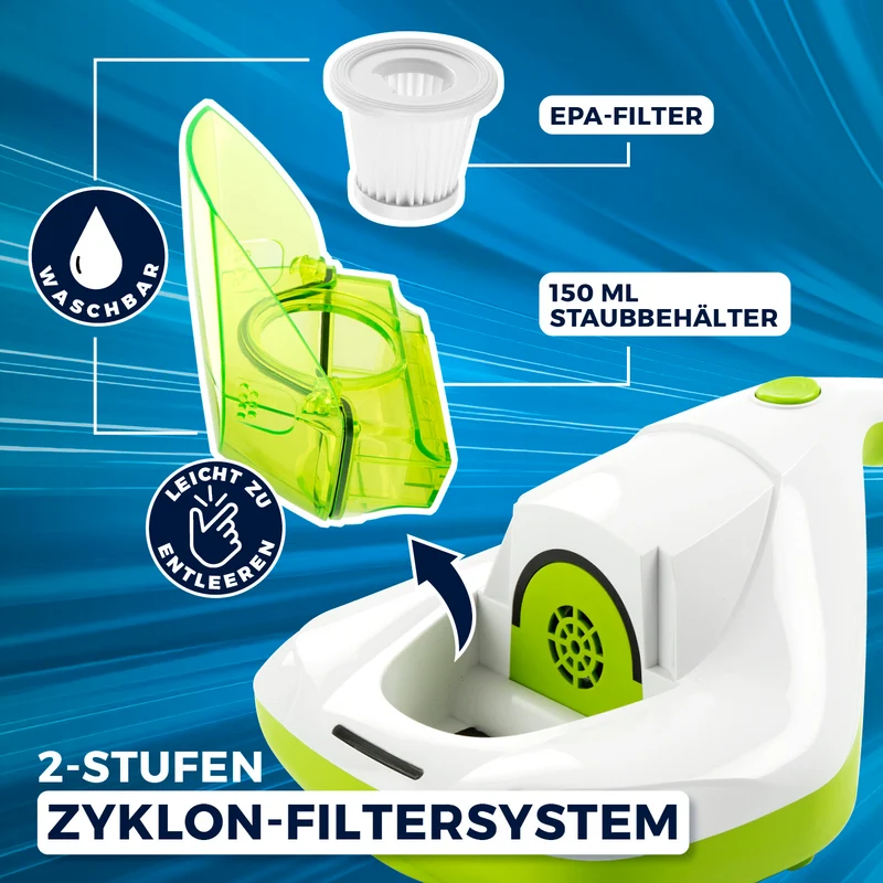 Milbensauger Vibration - EPA-11-Filter - weiß/limegreen