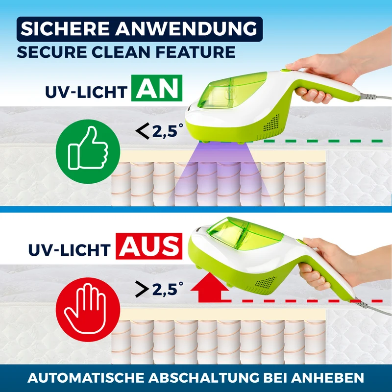 Milbensauger Vibration - EPA-11-Filter - weiß/limegreen