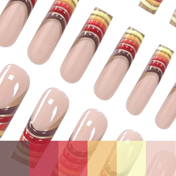 Gestreifte Ombre Acryl-Nagelverlängerungen Karnz