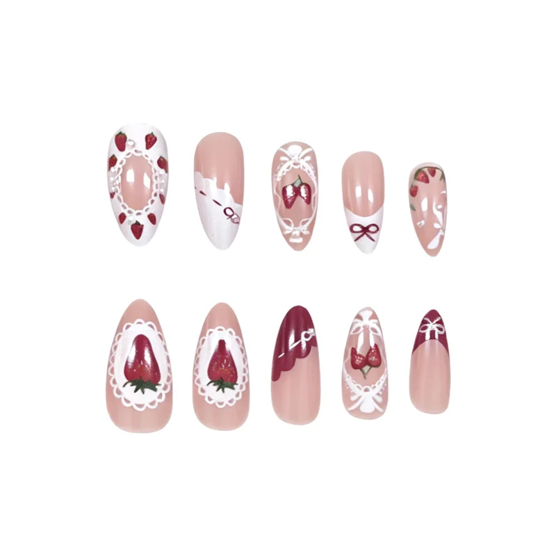 Erdbeer-inspirierten Nagelkunst Karnz