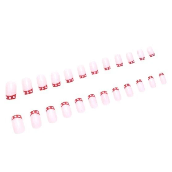 Stern-verzierte French Tip Nagelkunst Karnz
