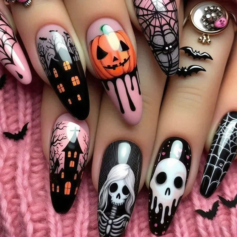 Spooky Halloween Themen Nagelkunst Karnz