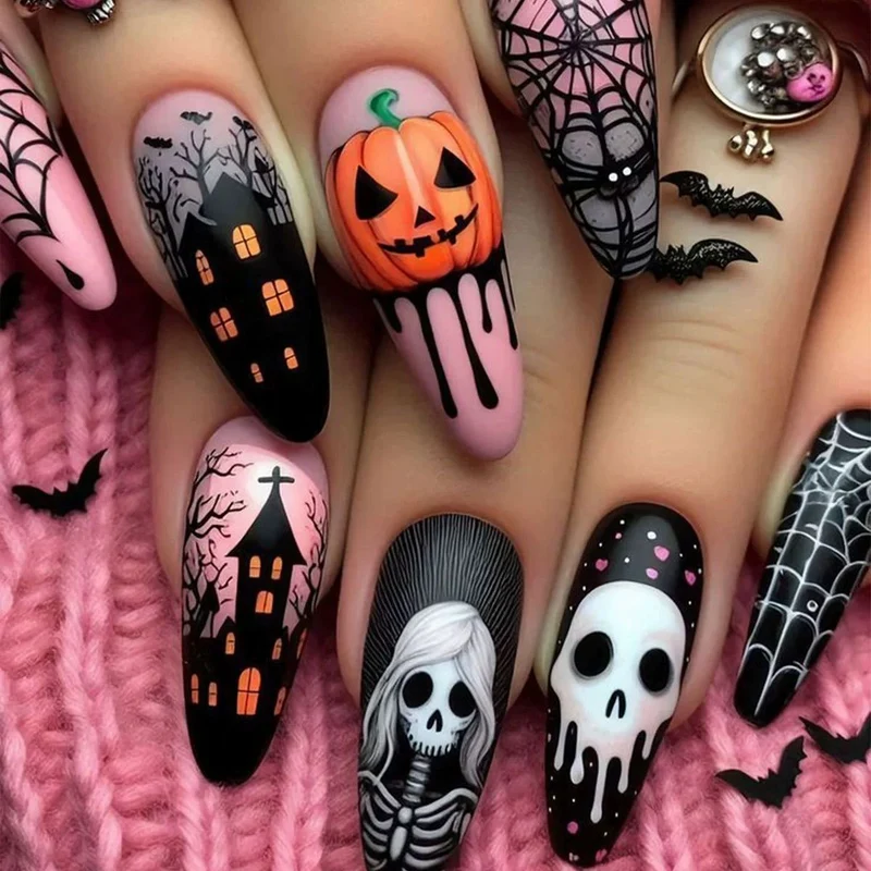 Spooky Halloween Themen Nagelkunst Karnz