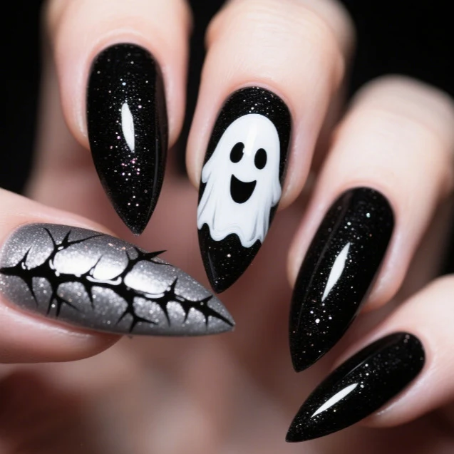Spooky Ghost-Themen Acryl Nagelkunst Karnz